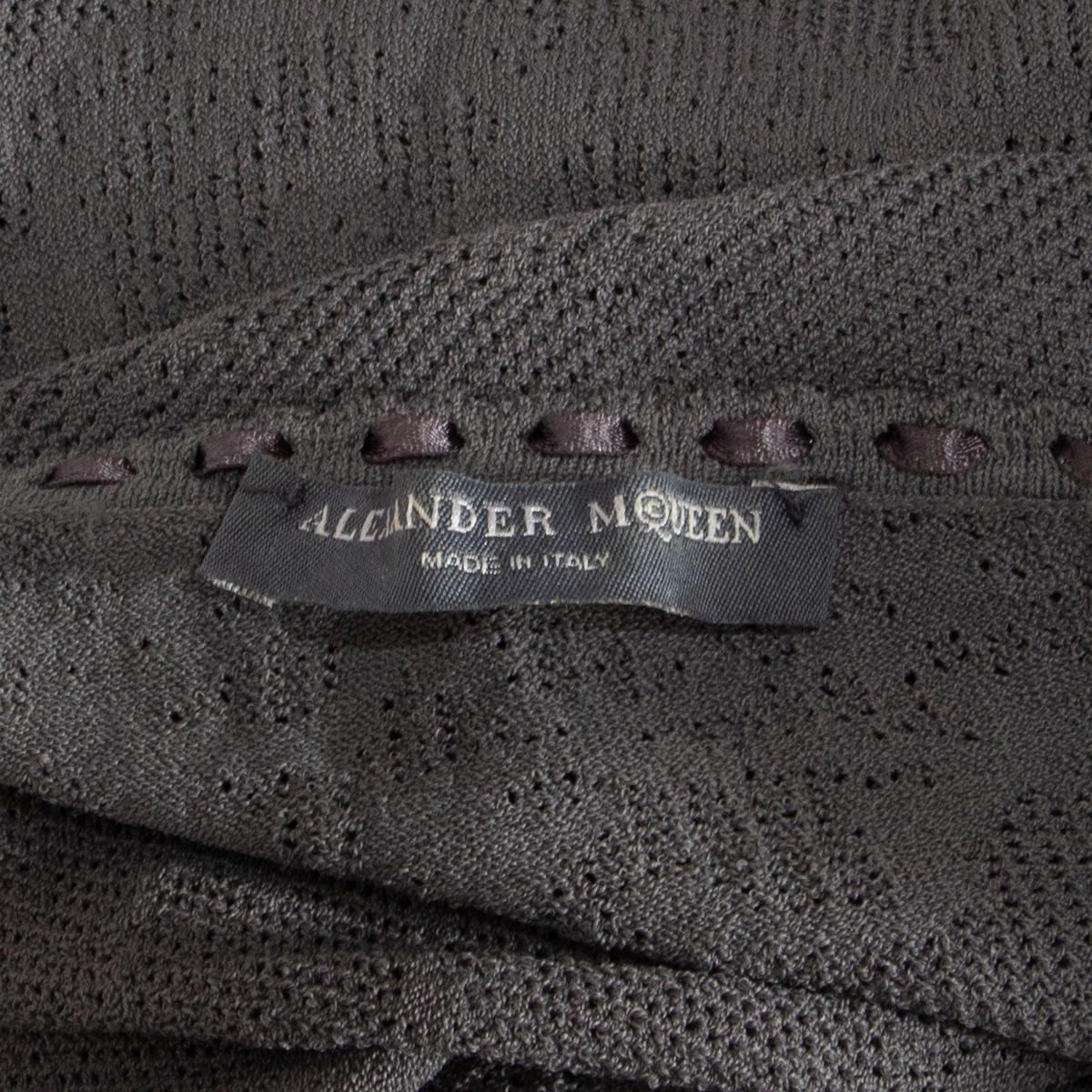 Black Alexander McQueen grey viscose Long Sleeve Knit Top M