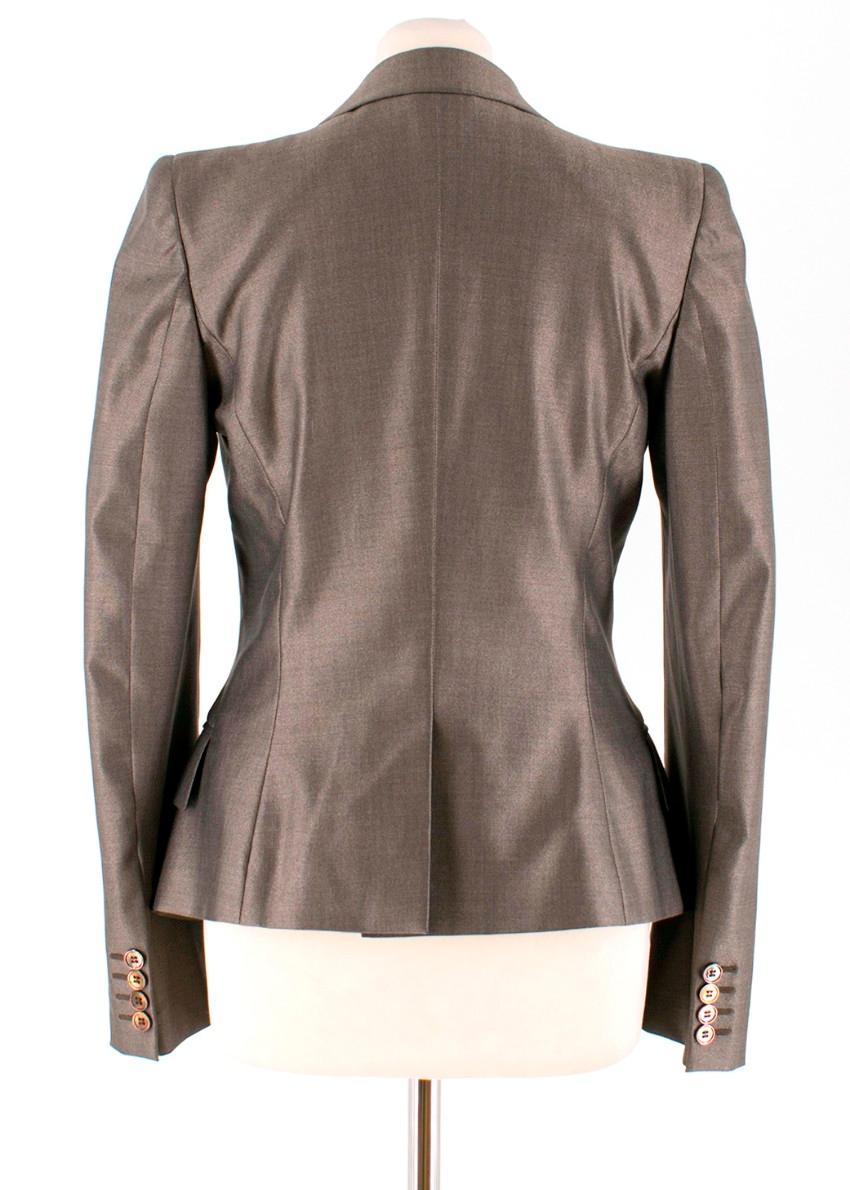 Gray Alexander McQueen Grey Wool and Silk Suit US 0-2