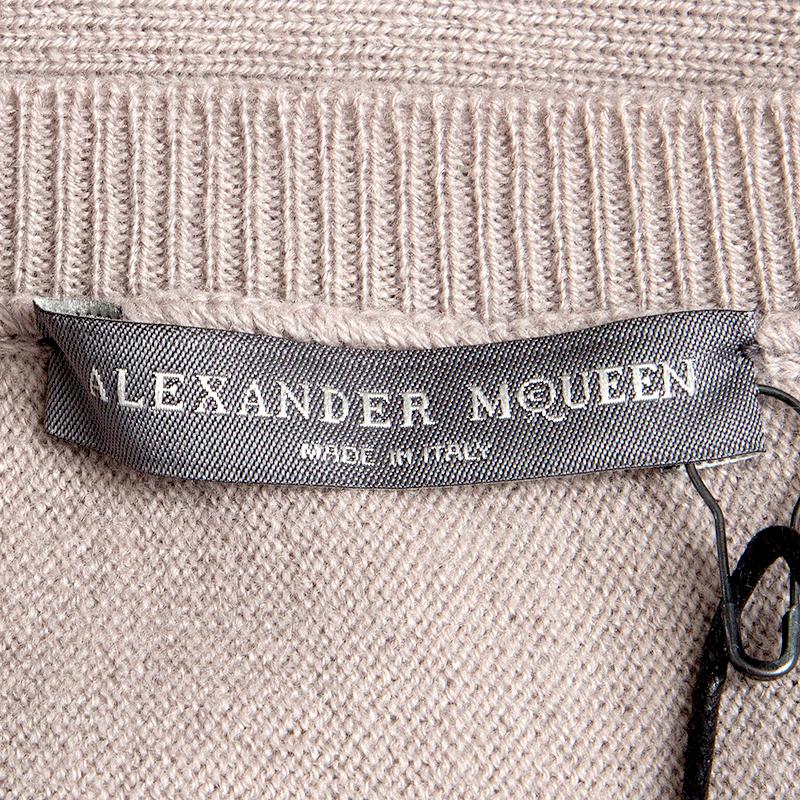 Women's Alexander McQueen grey wool & cashmere PEPLUM Sweater M