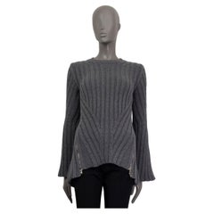 ALEXANDER MCQUEEN grey wool SIDE ZIP CHUNKY KNIT Sweater S