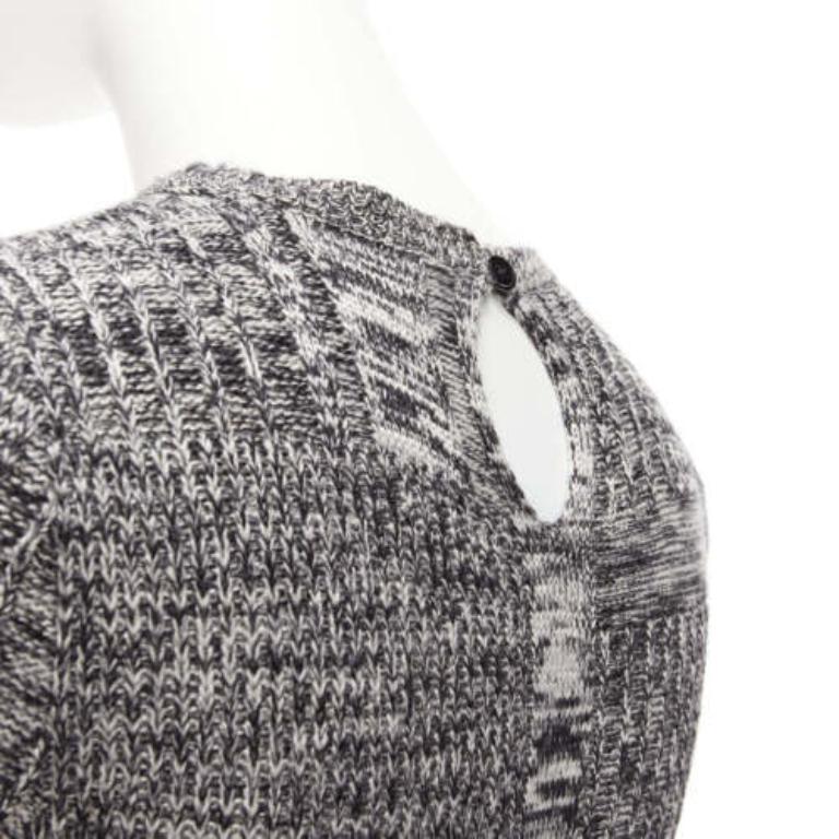 ALEXANDER MCQUEEN Pullover-Pullover aus grauer Wolle und Seide in Grau mit peplum-Muster, S im Angebot 3