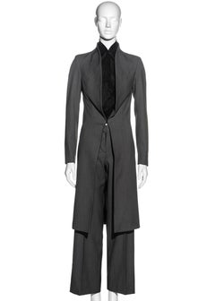 Alexander McQueen grey wool structured pant suit, fw 2000