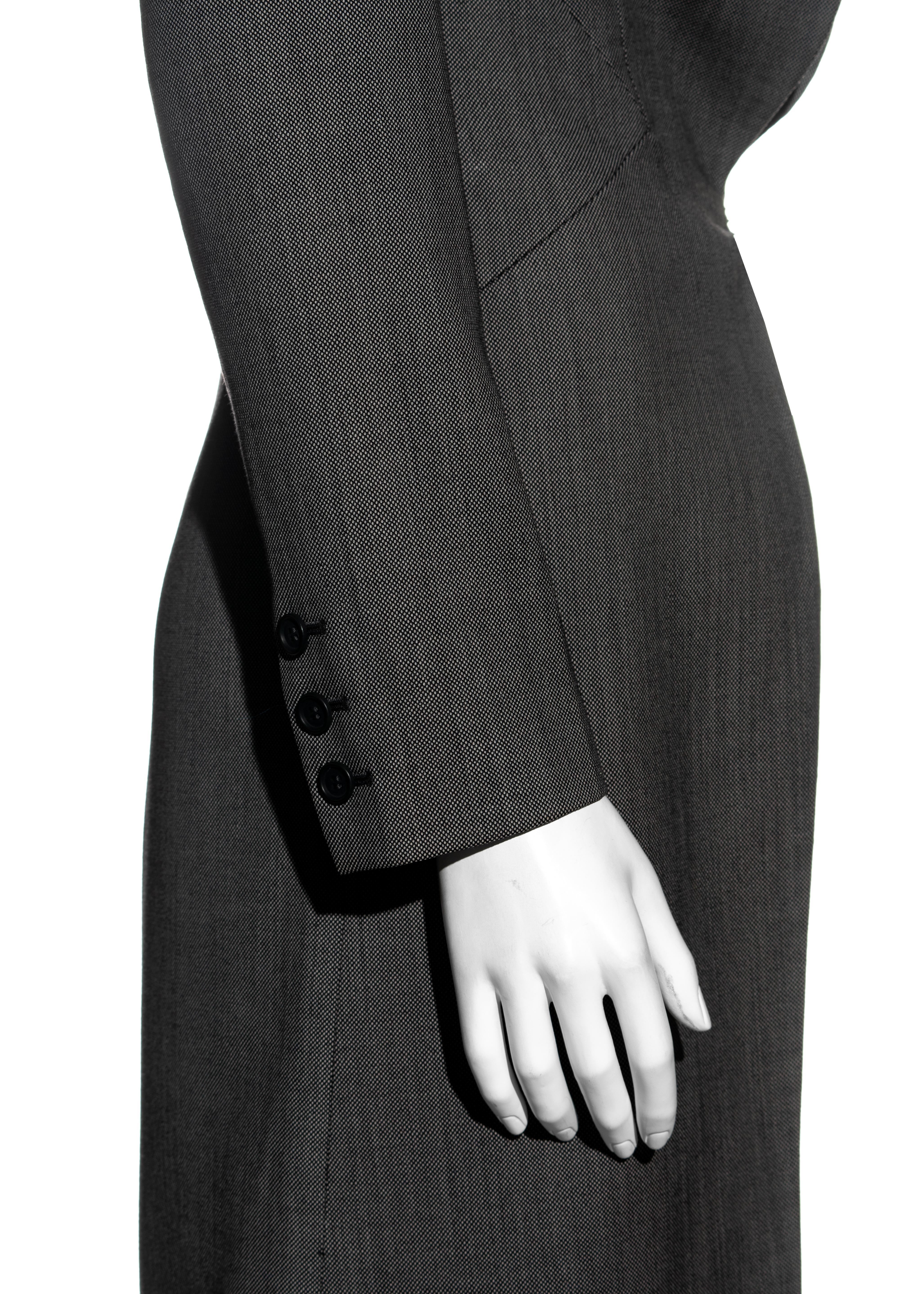 Alexander McQueen - pantalone strutturato in lana grigia - fw 2000 in vendita 3