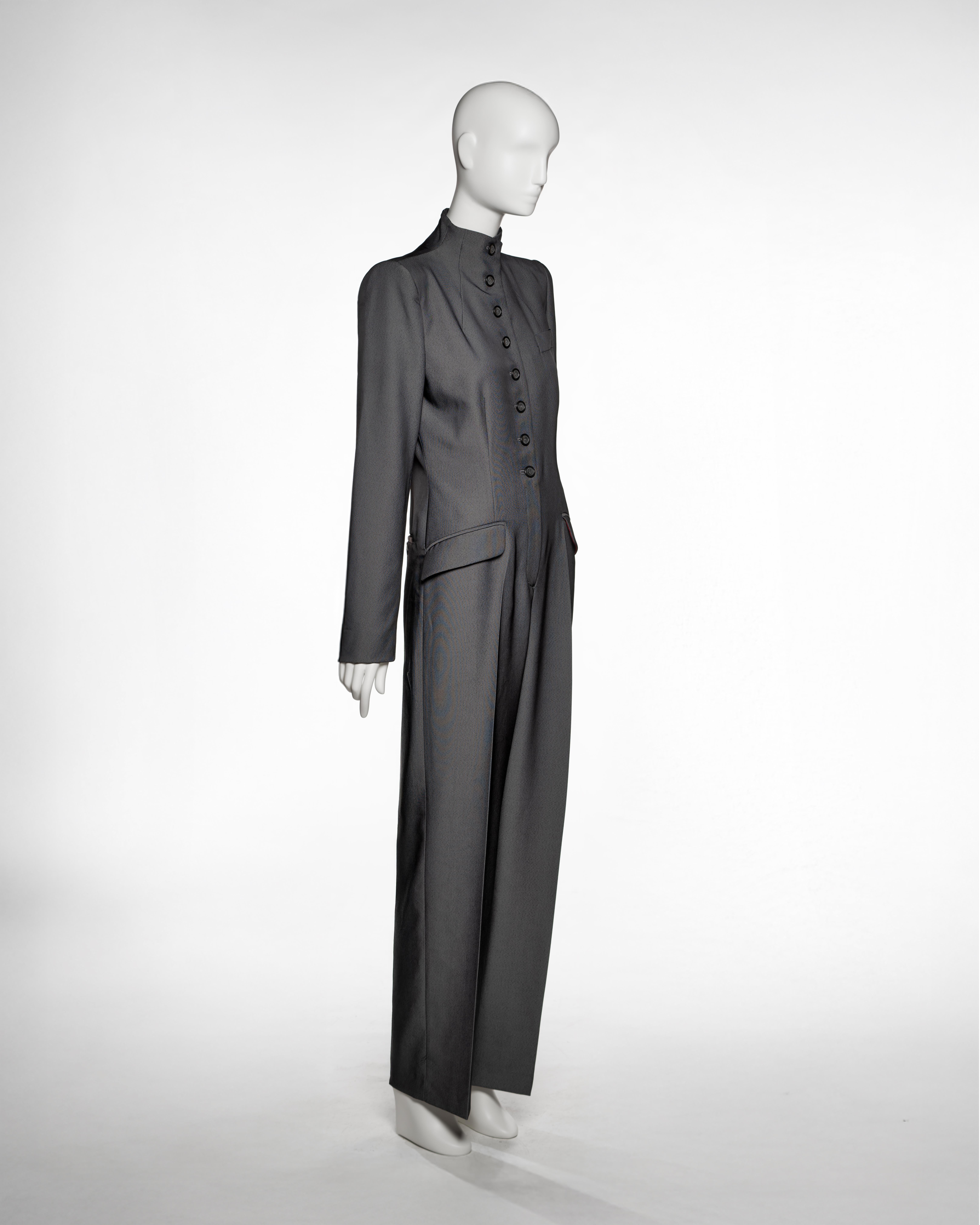 Nero Alexander McQueen - Tuta sartoriale in lana grigia 