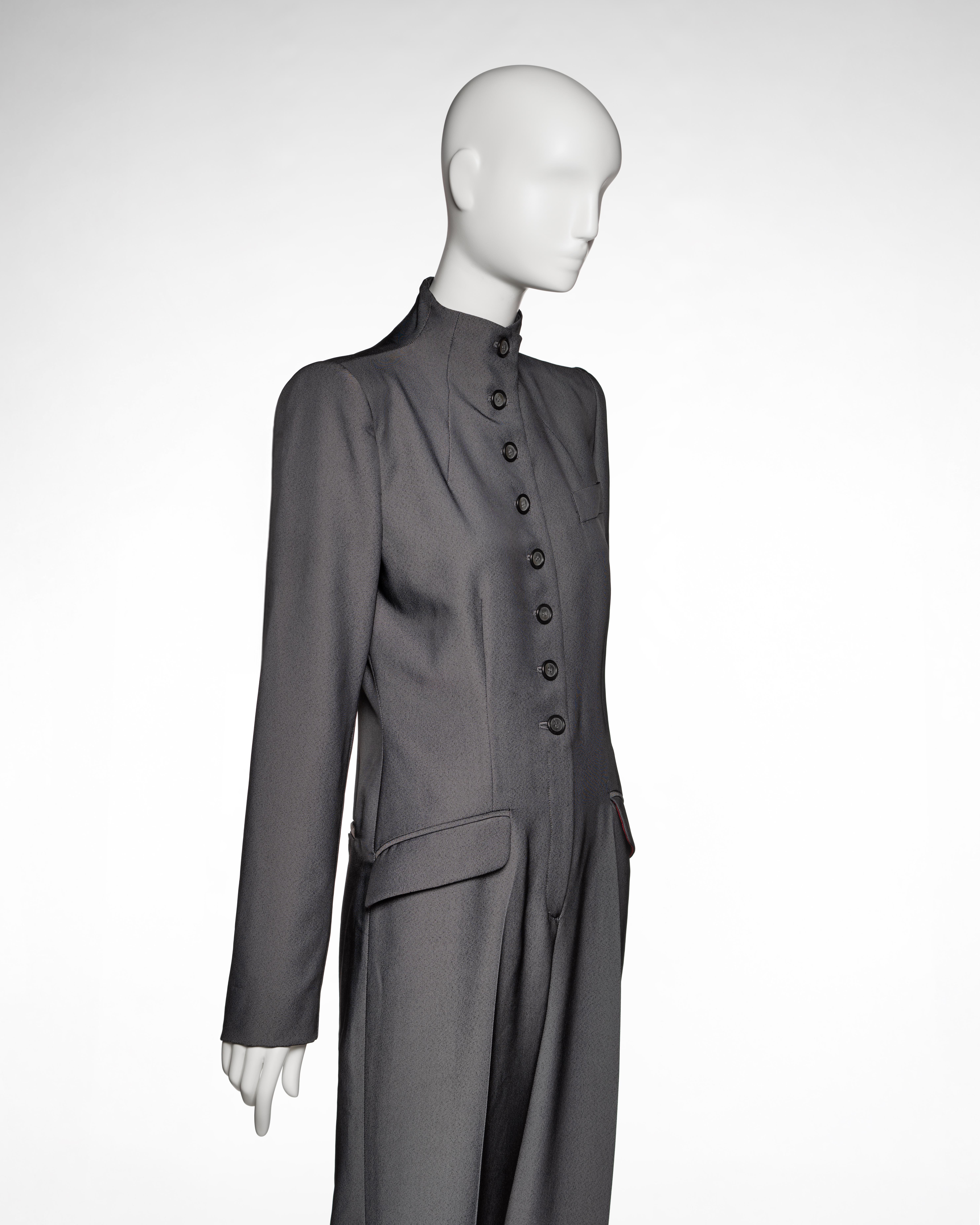 Alexander McQueen - Tuta sartoriale in lana grigia 