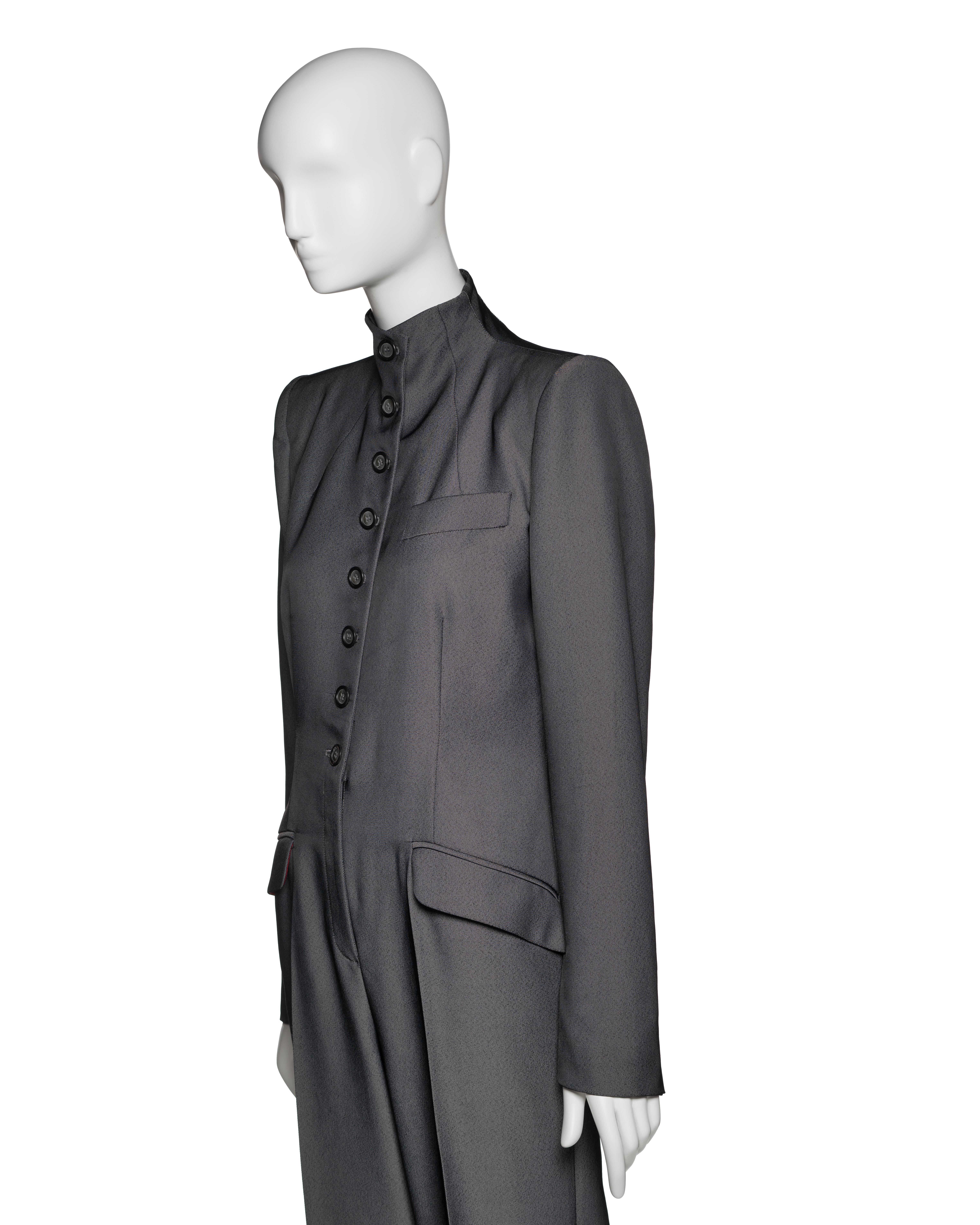 Alexander McQueen - Tuta sartoriale in lana grigia 