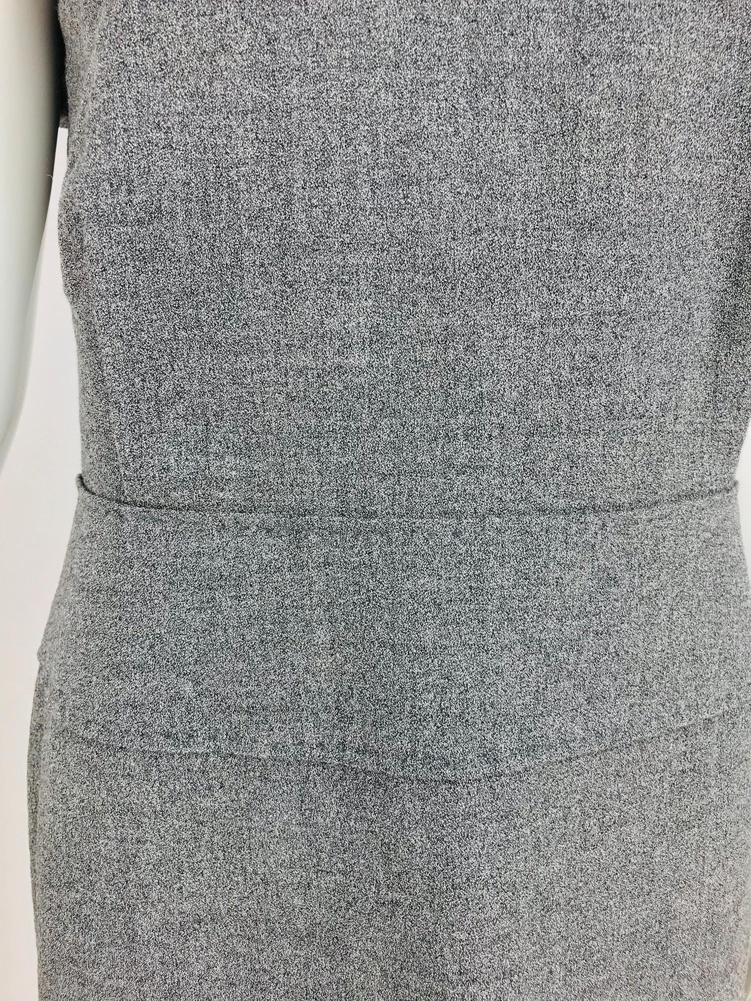 Alexander McQueen Grey Wool V Back Fitted Sheath Dress 5