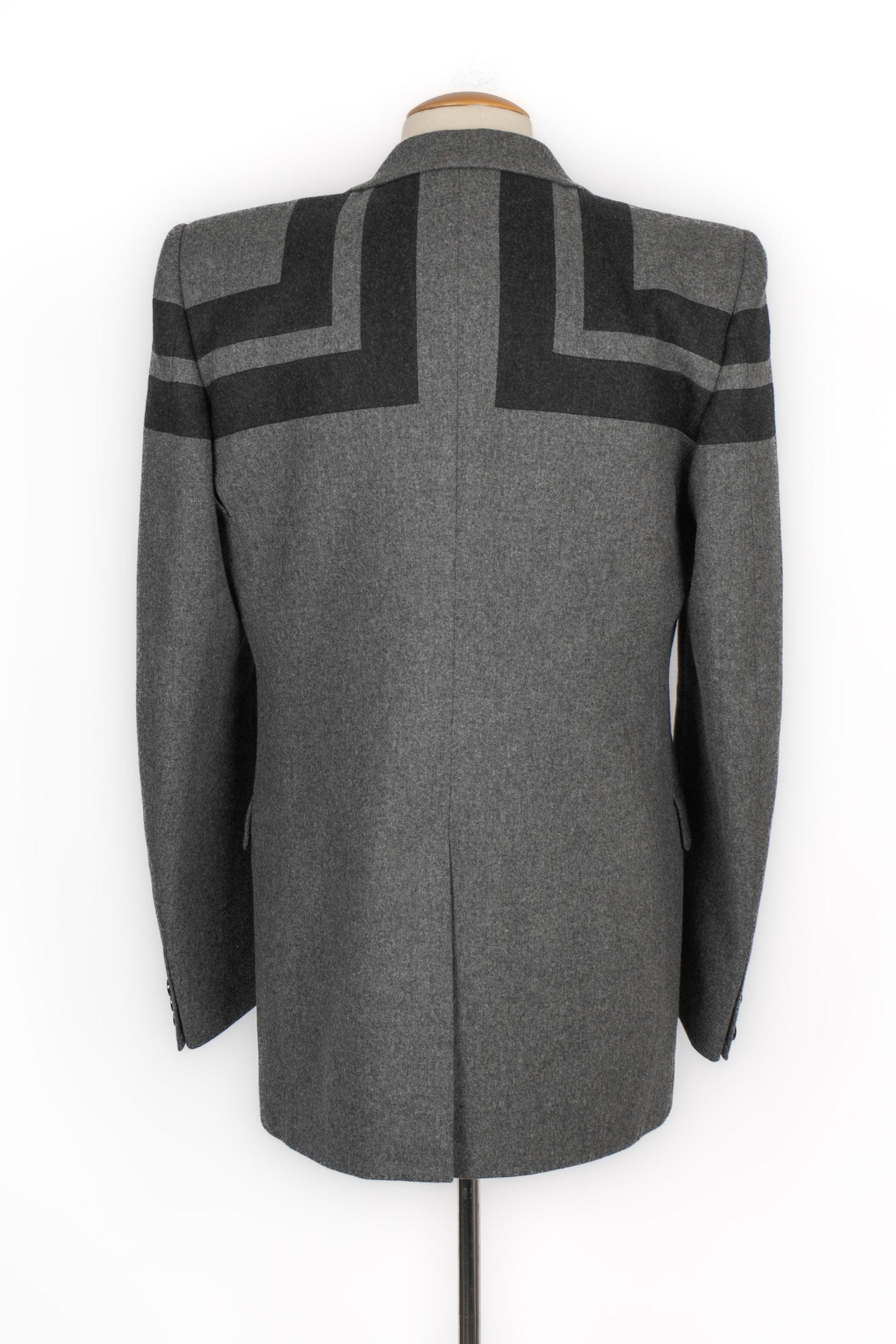 Black Alexander McQueen Grey Woolen Men Jacket For Sale