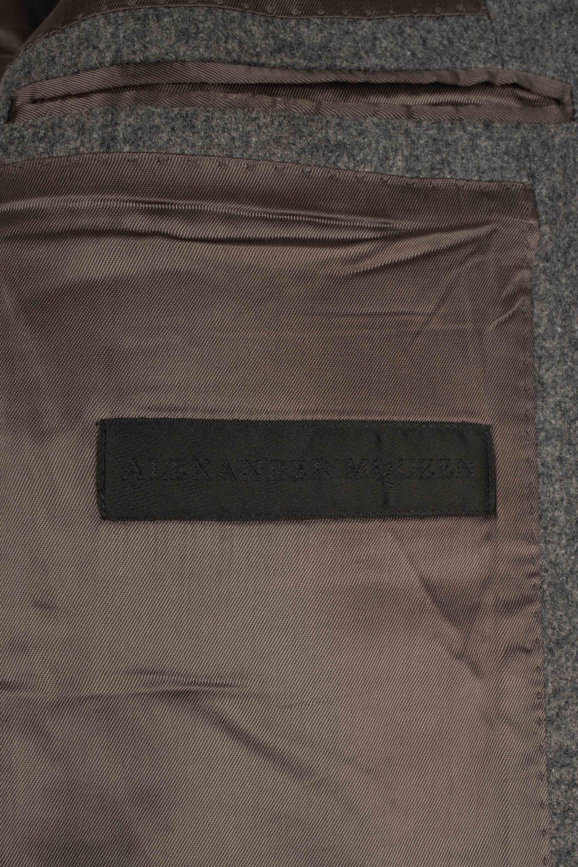 Alexander McQueen Grey Woolen Men Jacket For Sale 4