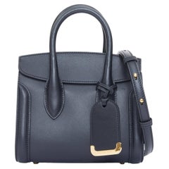 ALEXANDER MCQUEEN Heroine 21 black calfskin leather gold hardware satchel bag
