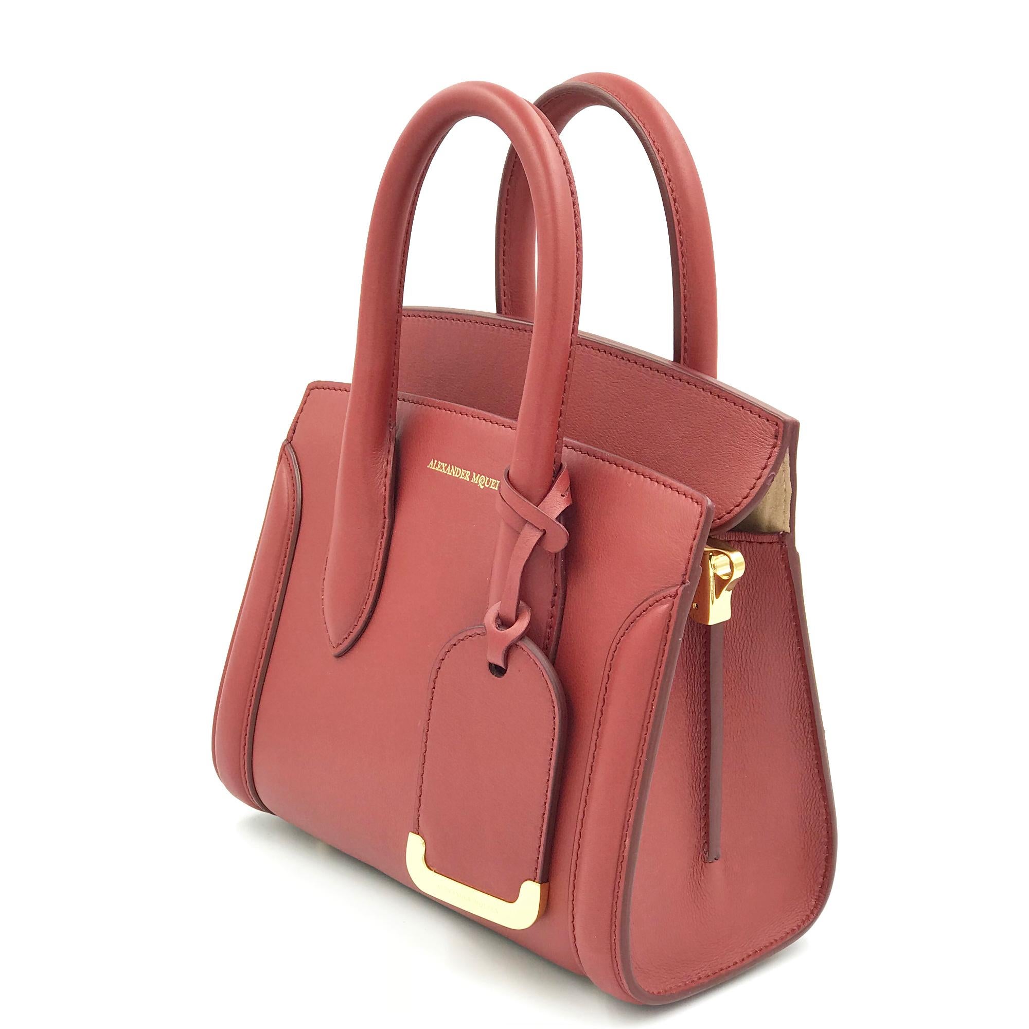 Alexander McQueen Heroine 21 Dark Red Italian Satchel Ladies Bag 47987DX50M

