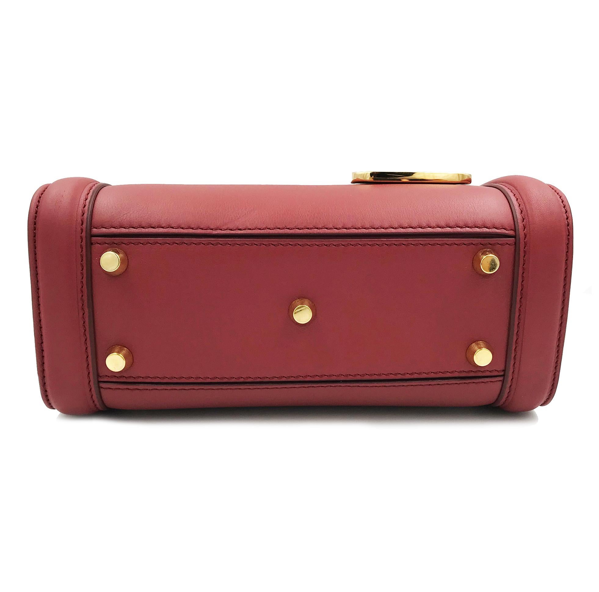 Alexander McQueen Heroine 21 Dark Red Italian Satchel Ladies Bag 47987DX50M In Excellent Condition For Sale In New York, NY