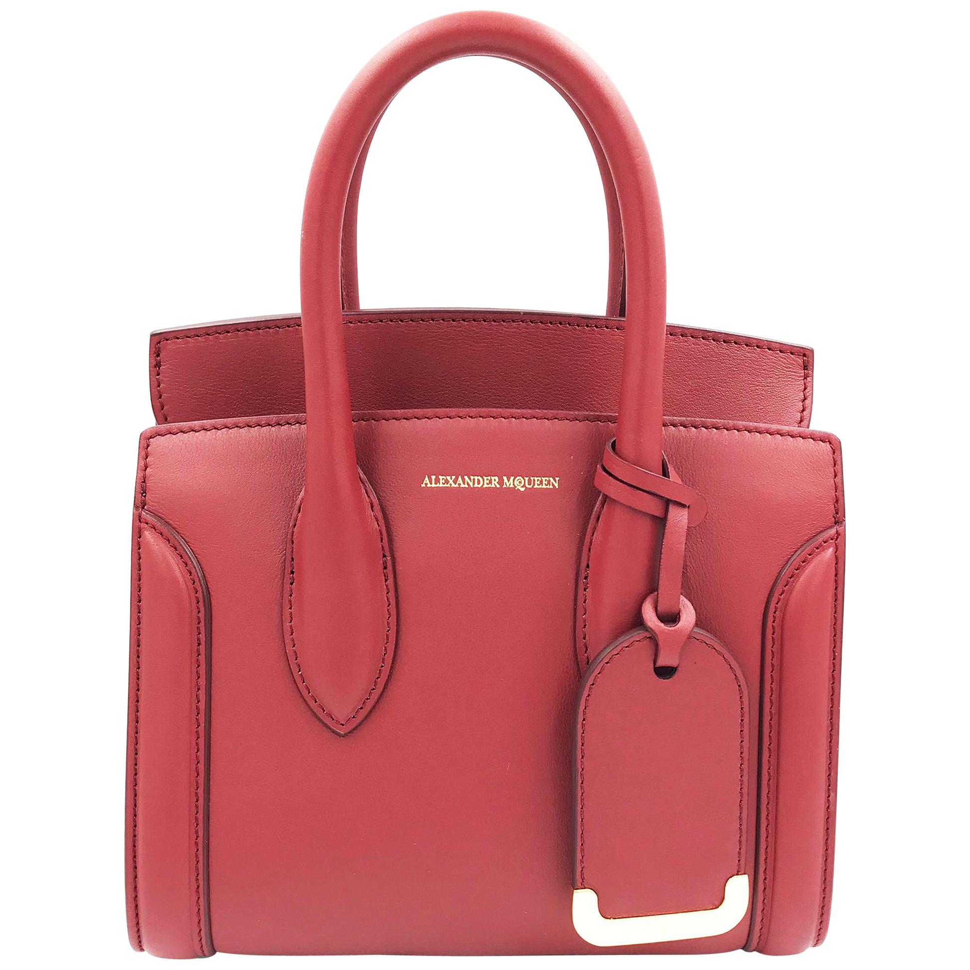 Alexander McQueen Heroine 21 Dark Red Italian Satchel Ladies Bag 47987DX50M For Sale