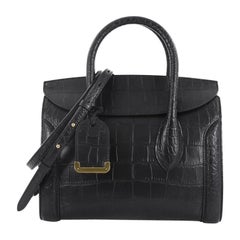 Alexander McQueen Heroine Convertible Tote Crocodile Embossed Leather 35
