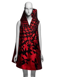 Alexander McQueen 'Horn of Plenty' Red Silk Jacquard Trapeze Mini Dress, FW 2009
