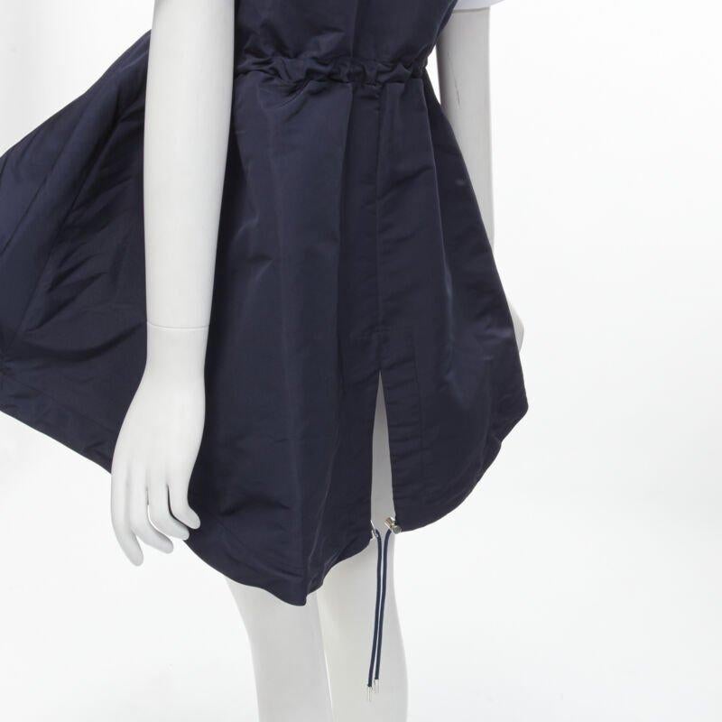 ALEXANDER MCQUEEN Hybrid navy drawstring high low white tshirt IT38 XS 2