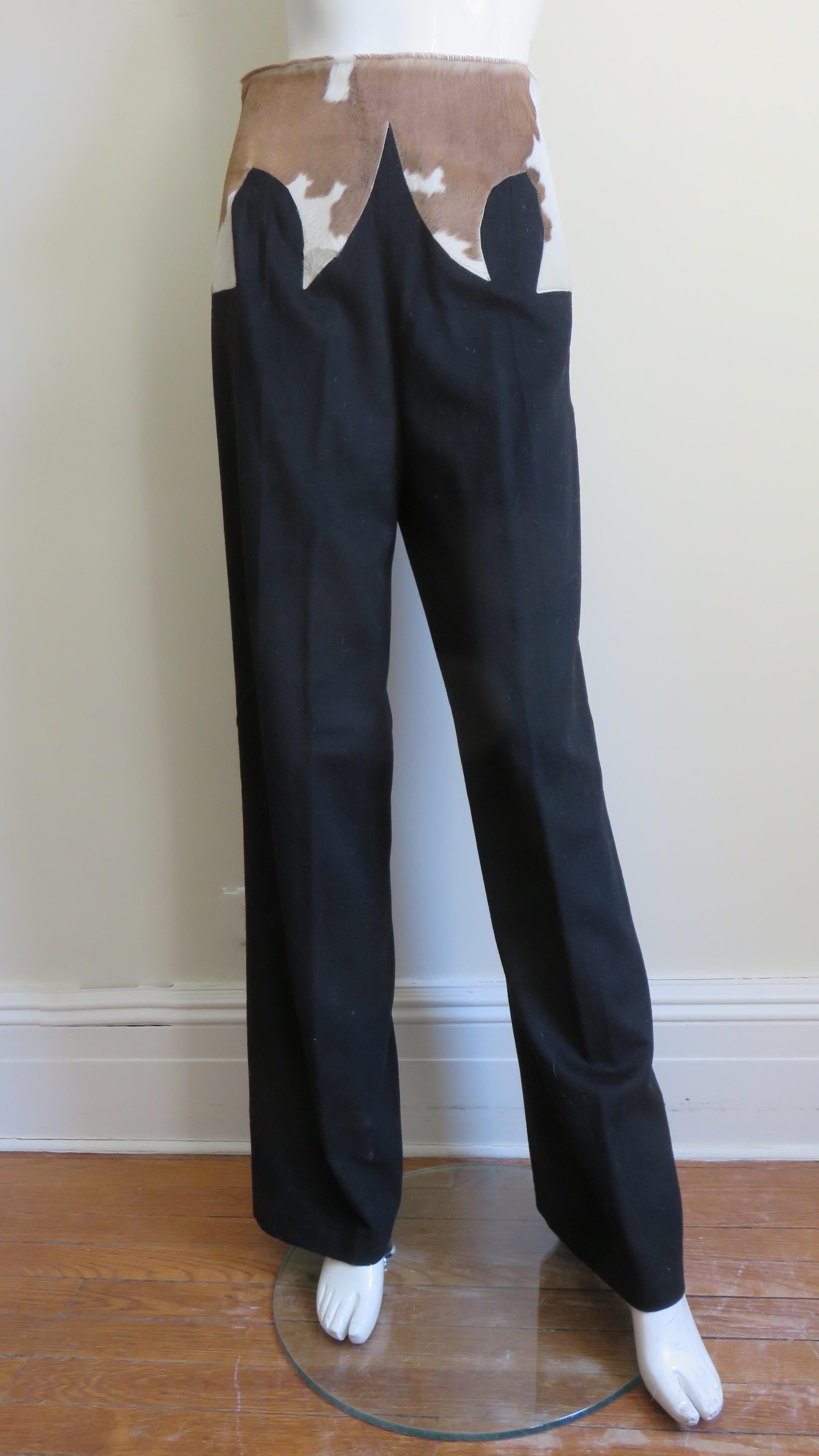 Alexander McQueen Iconic Cowhide Waist Pants F/W 1997 In Good Condition For Sale In Water Mill, NY