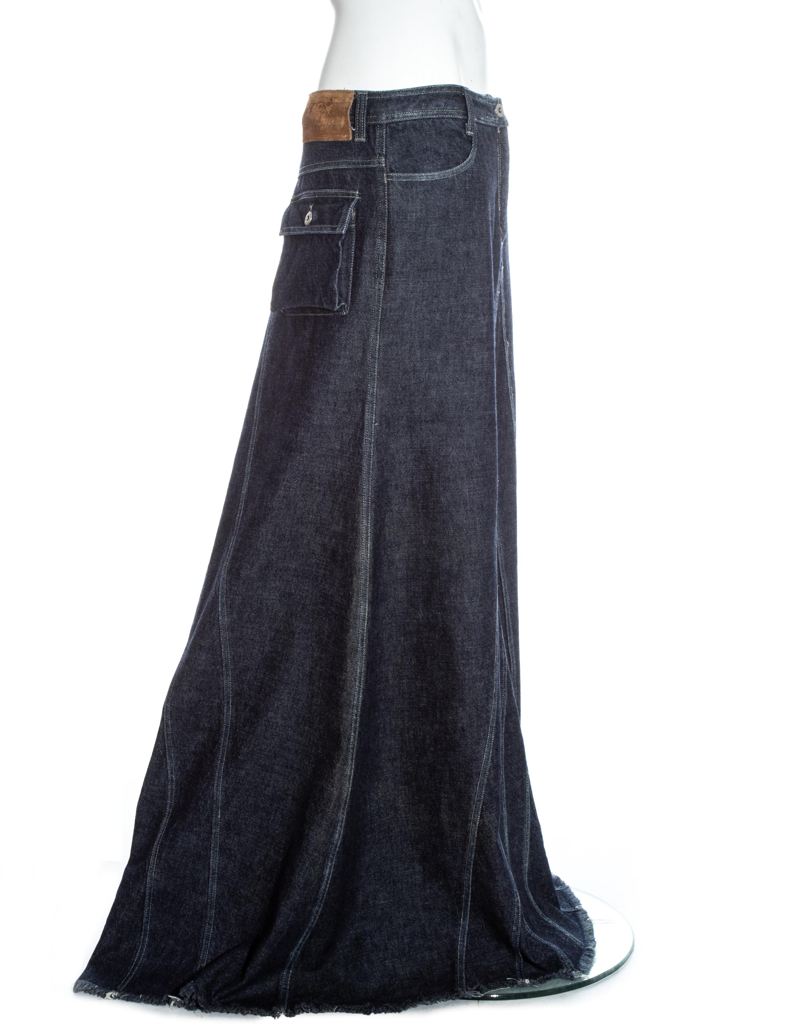 bias cut denim skirt