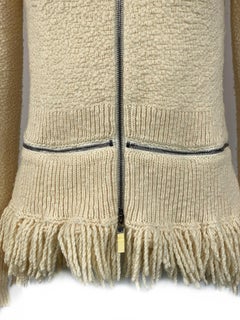 Alexander McQueen Ivory/ Cream Sweater Cardigan Top, Size Large