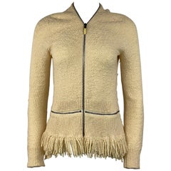 Alexander McQueen - Pull-cardigan ivoire/crème, taille large