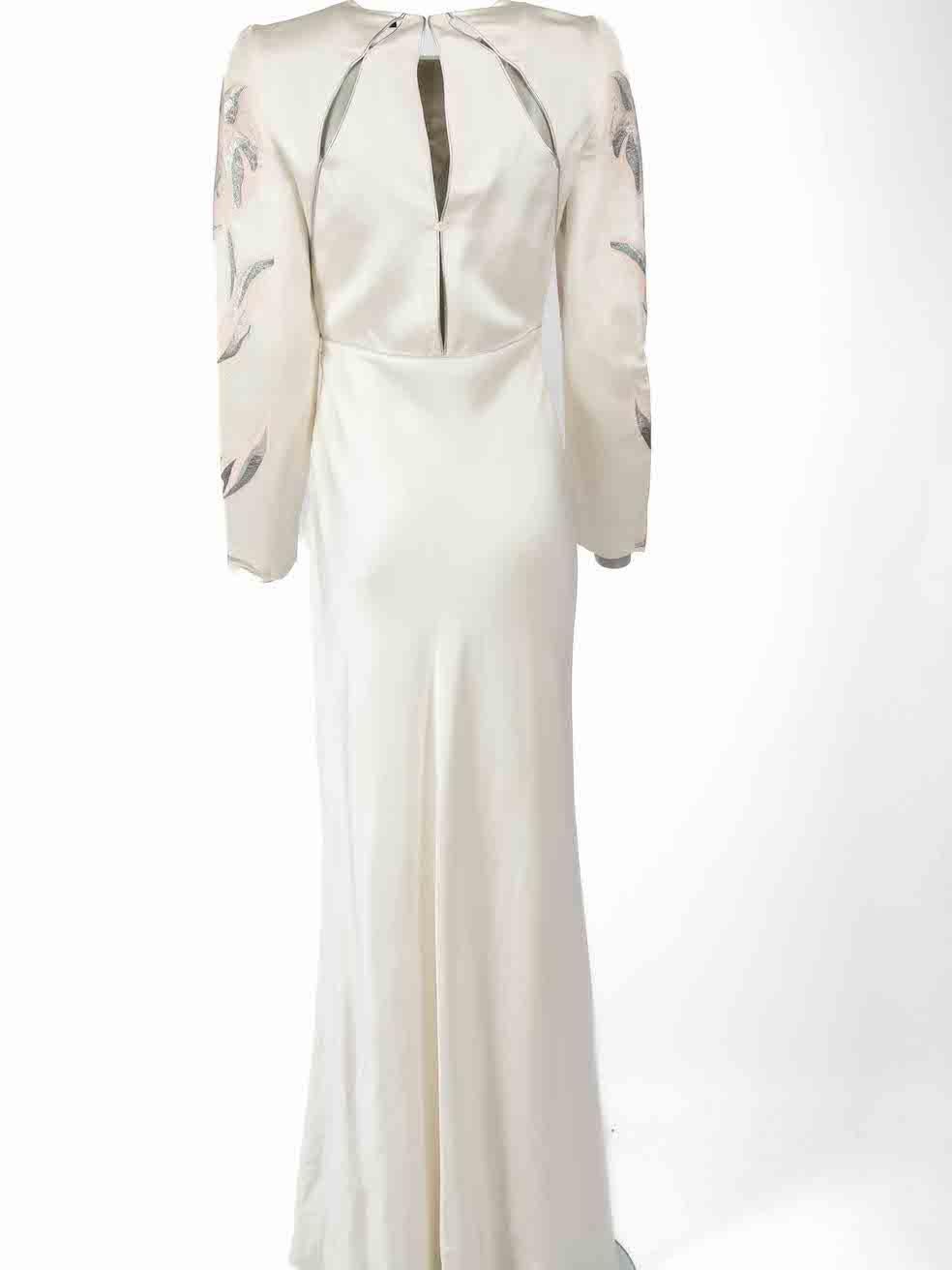 Alexander McQueen Ivory Floral Cut Out Maxi Dress Size S In Good Condition In London, GB