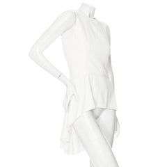 Alexander McQueen Ivory Rayon-Blend Sleeveless Ruffled Peplum Top 2010