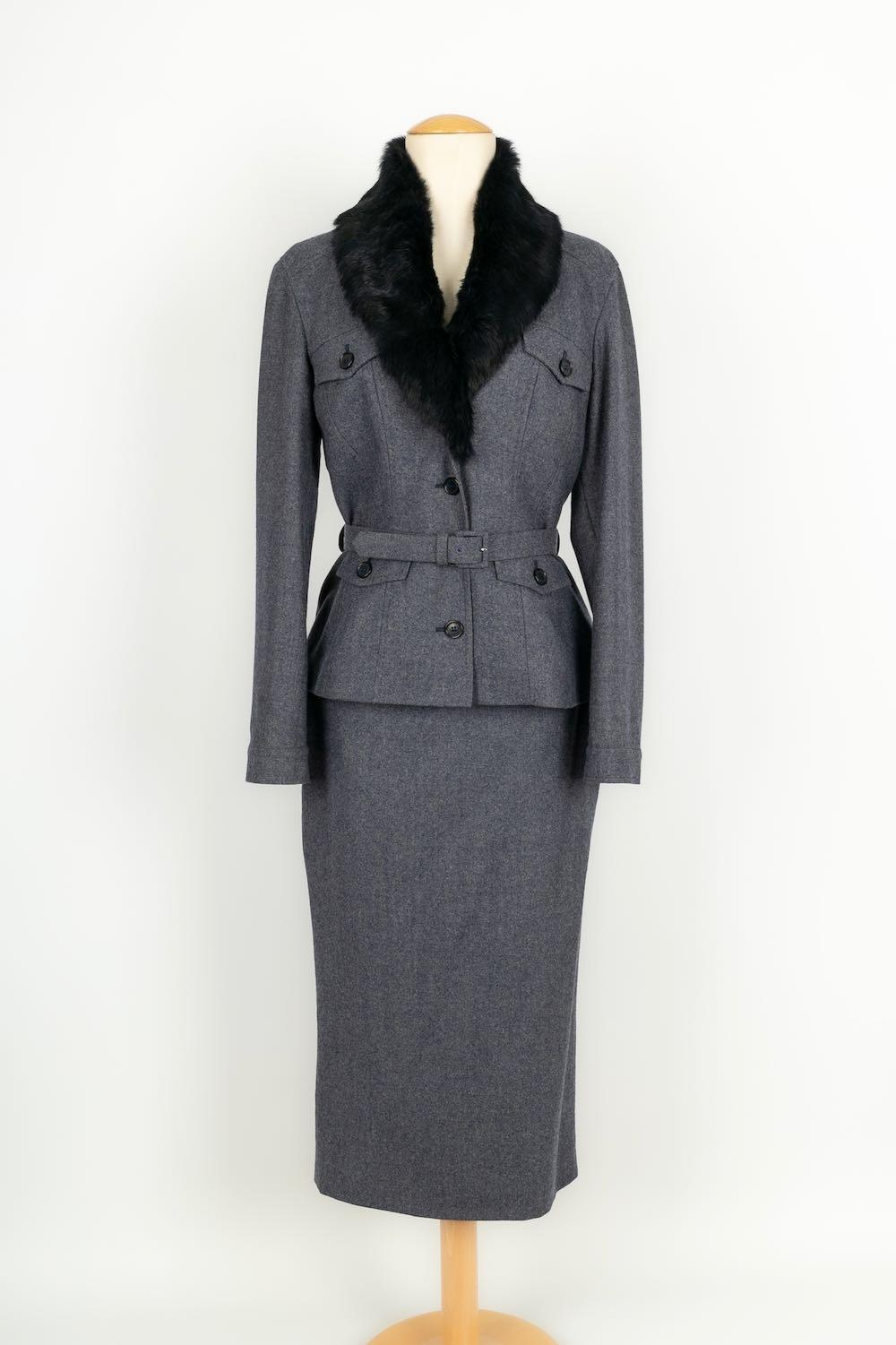 Alexander McQueen Jacket, Skirt and Wool Pants 3 Pieces Set For Sale 6