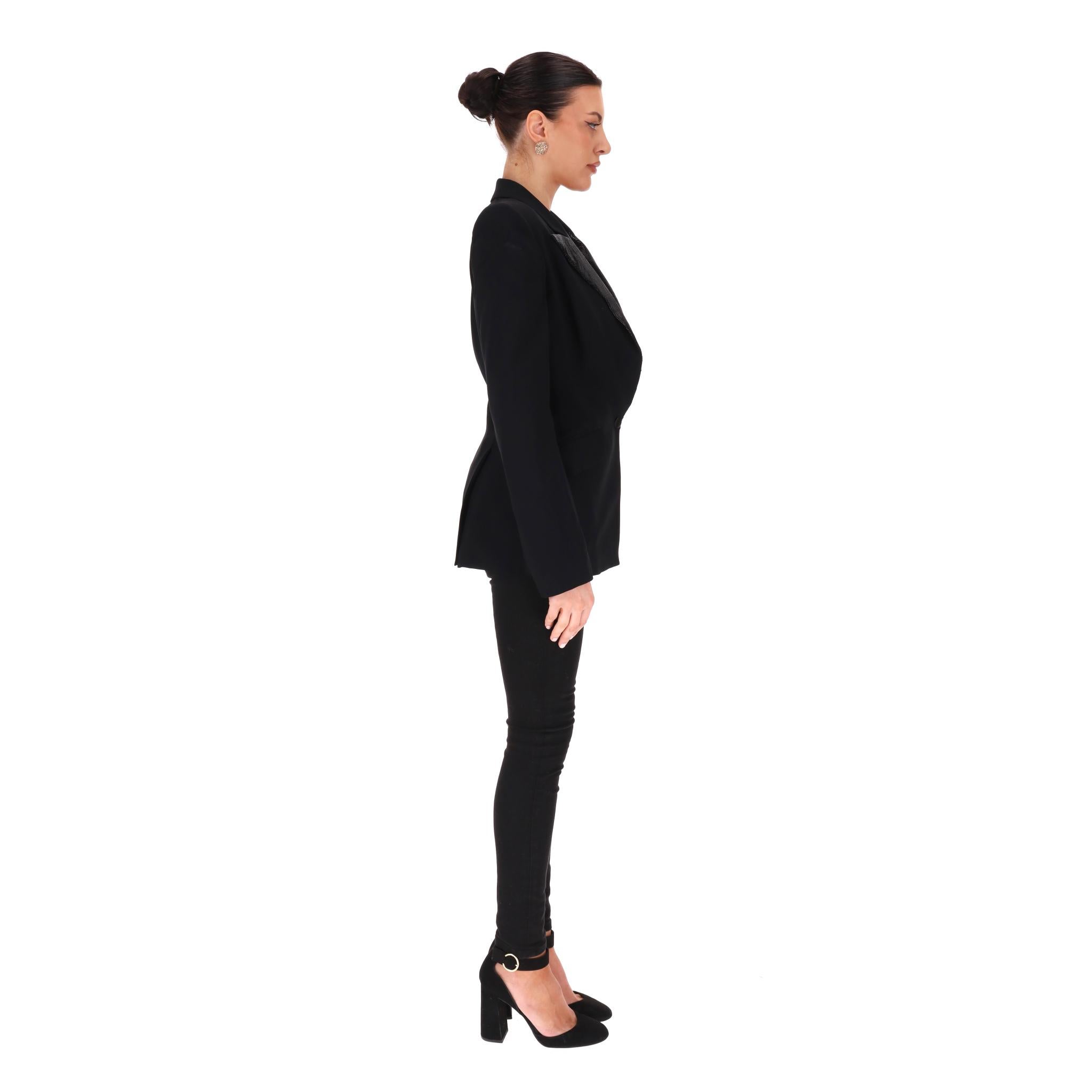 Black Alexander McQueen Jacket With Beaded Lapels For Sale