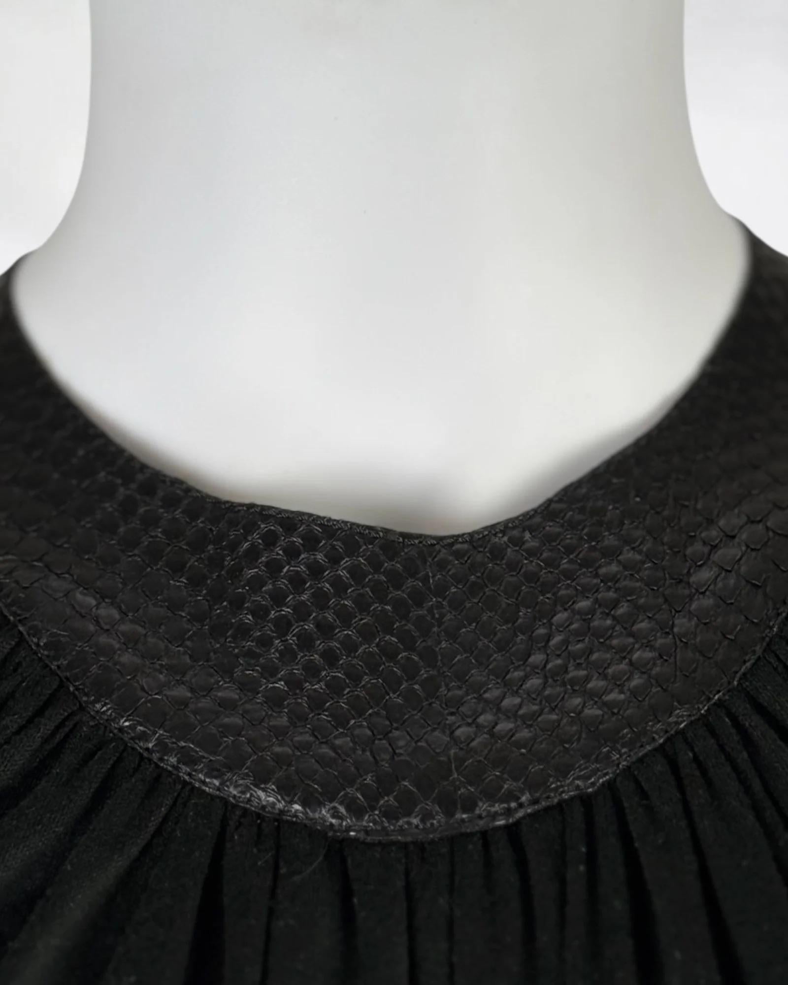 Black Alexander McQueen Jersey Dress w Leather Collar, 2002 For Sale