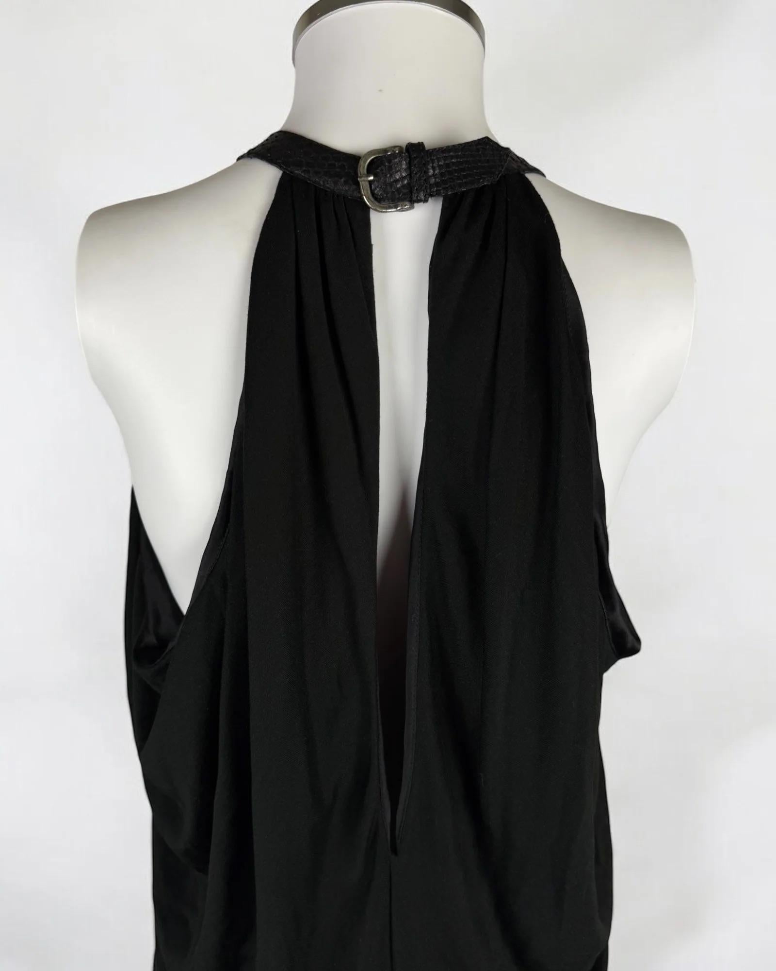 Women's or Men's Alexander McQueen Jersey Dress w Leather Collar, 2002 For Sale