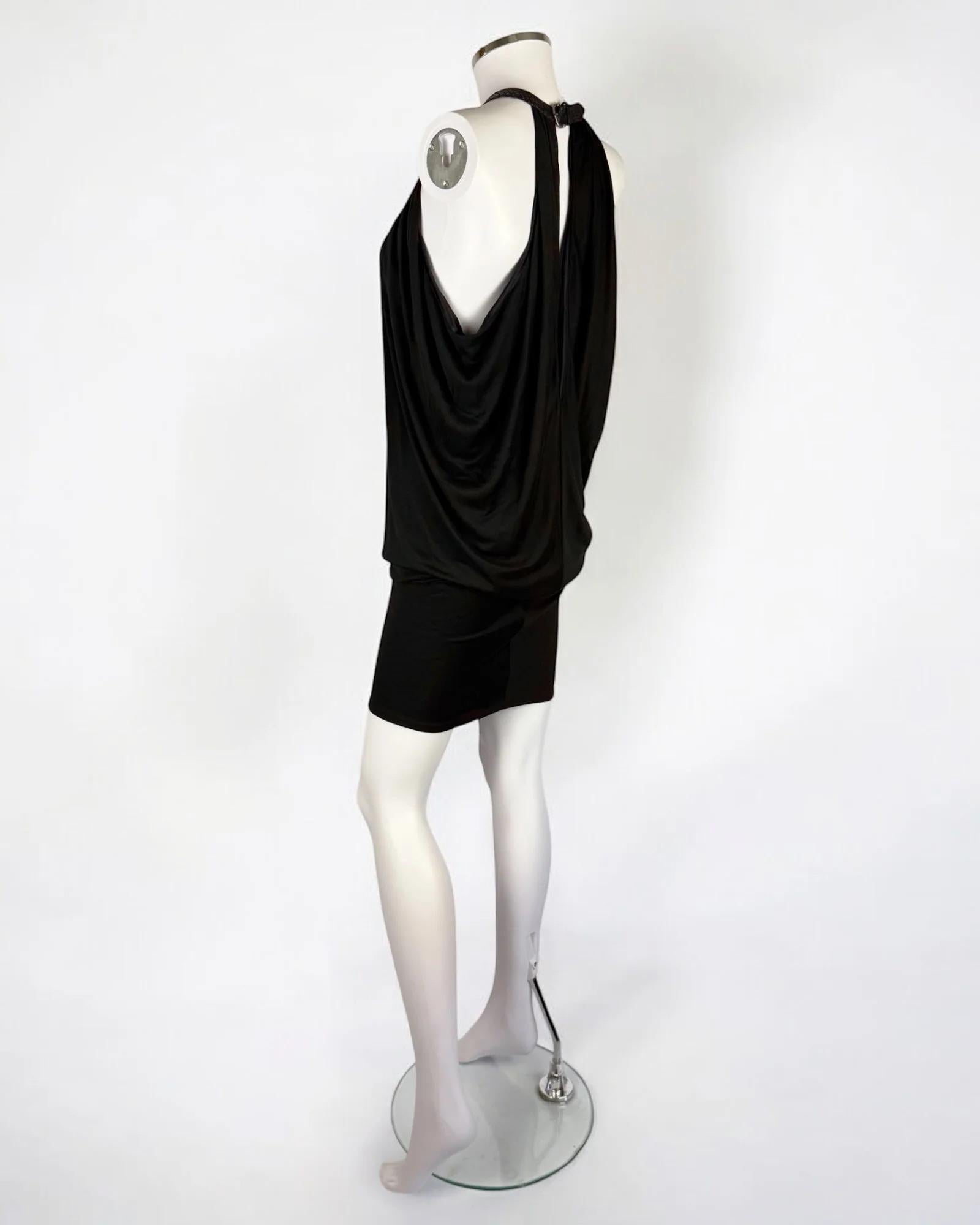 Alexander McQueen Jersey Dress w Leather Collar, 2002 For Sale 1