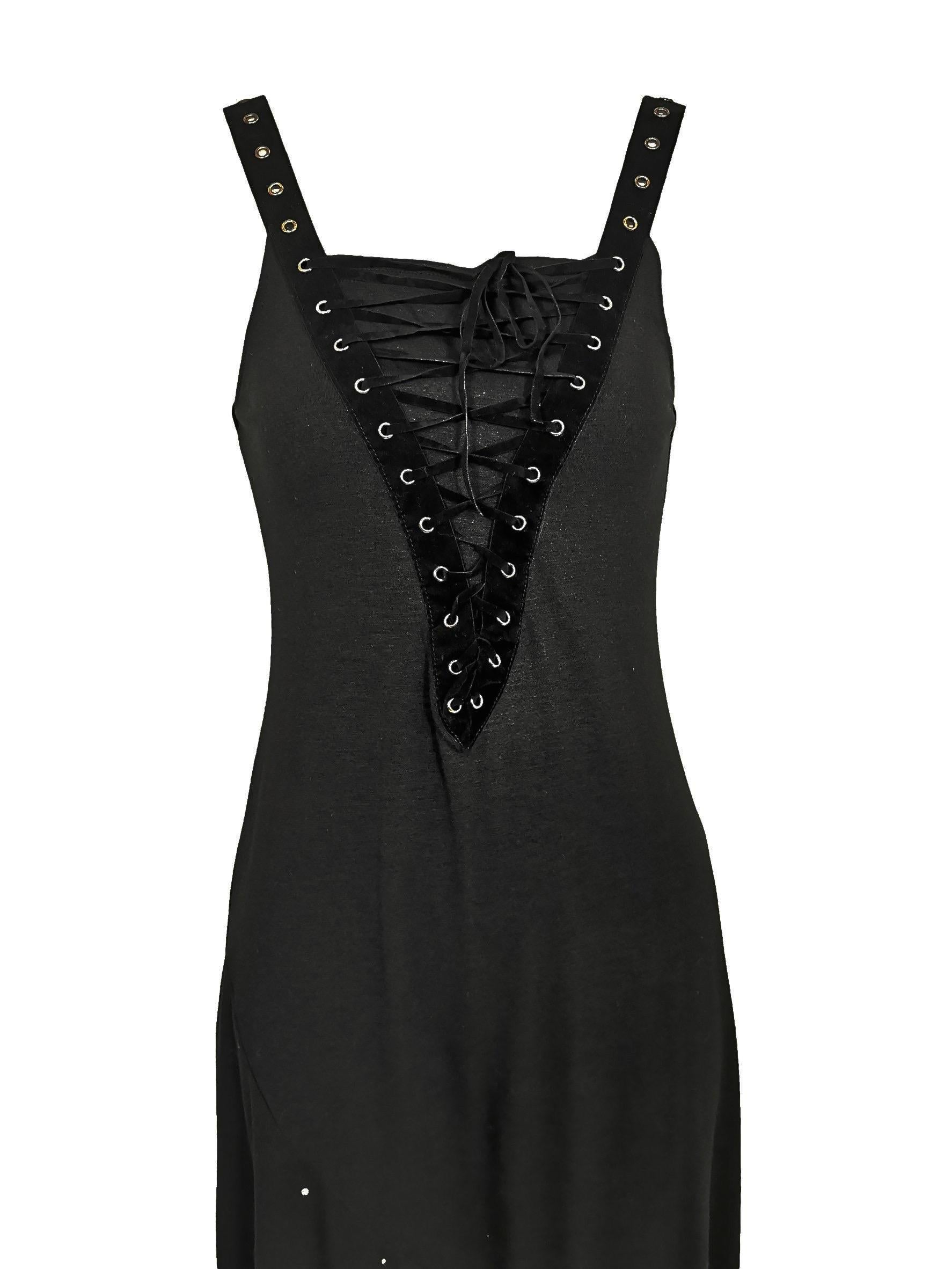 Alexander Mcqueen
Early 1990s
Jersey Slip Dress with Corset Style Laced Bodice
Size 40
