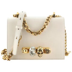 Alexander McQueen Jewelled Flap Satchel Leather Small