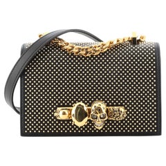 Alexander McQueen Jewelled Flap Satchel Studded Leather Small