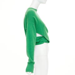 ALEXANDER MCQUEEN kelly wool cashmere twisted curved sleeves pullover sweater