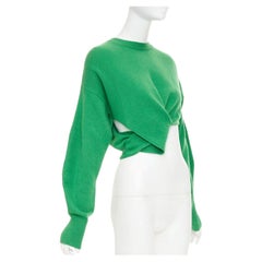ALEXANDER MCQUEEN kelly wool cashmere twisted curved sleeves pullover sweater