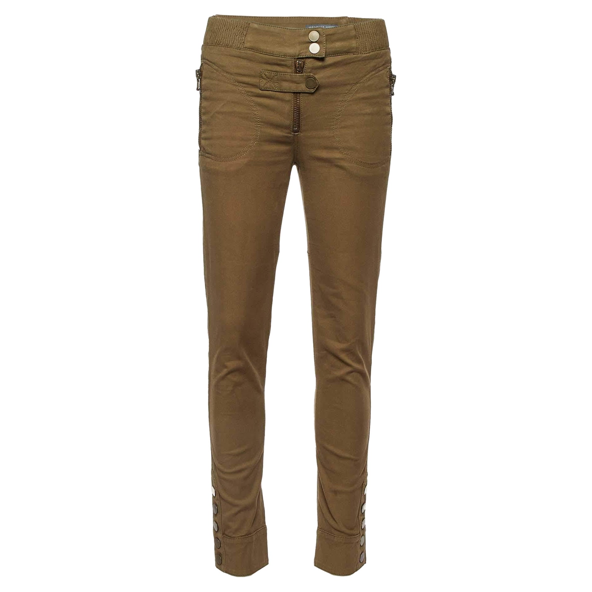 Alexander McQueen - Pantaloni con dettaglio bottoni verde kaki S