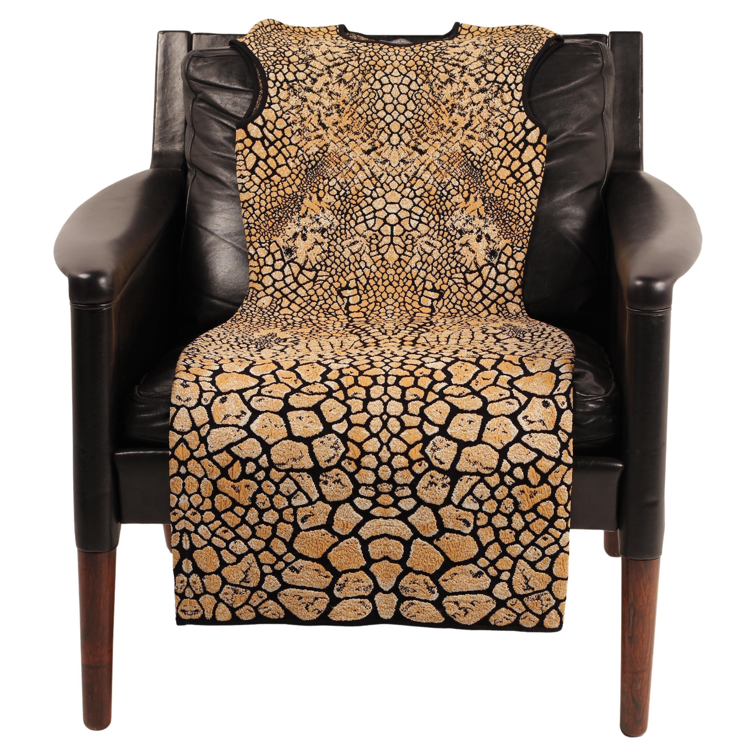 Alexander McQueen Knit Dress Reptile Shimmer Print Bodycon Cap Sleeve Midi Dress For Sale 2