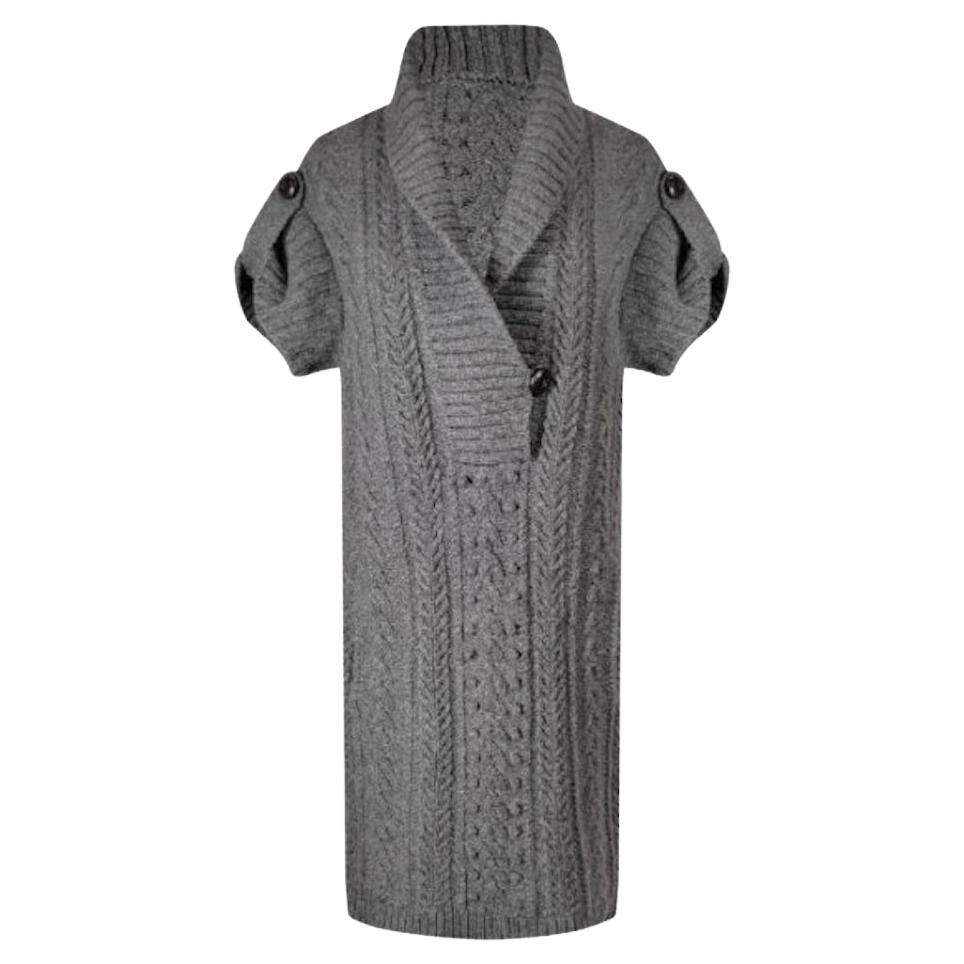 Alexander McQueen Knitted  Wool Gray Dress A/W 2009