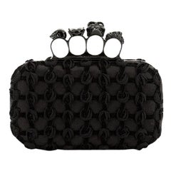 Alexander McQueen Knuckle Box Clutch Knotted Velvet over Satin Small