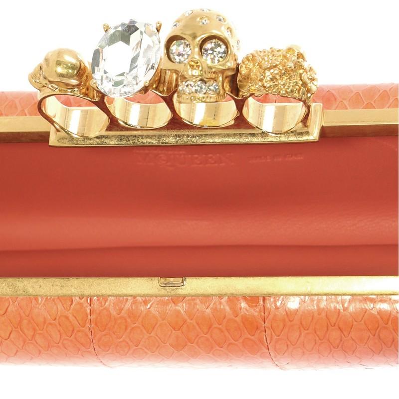 Alexander McQueen Knuckle Box Clutch Python Long 1