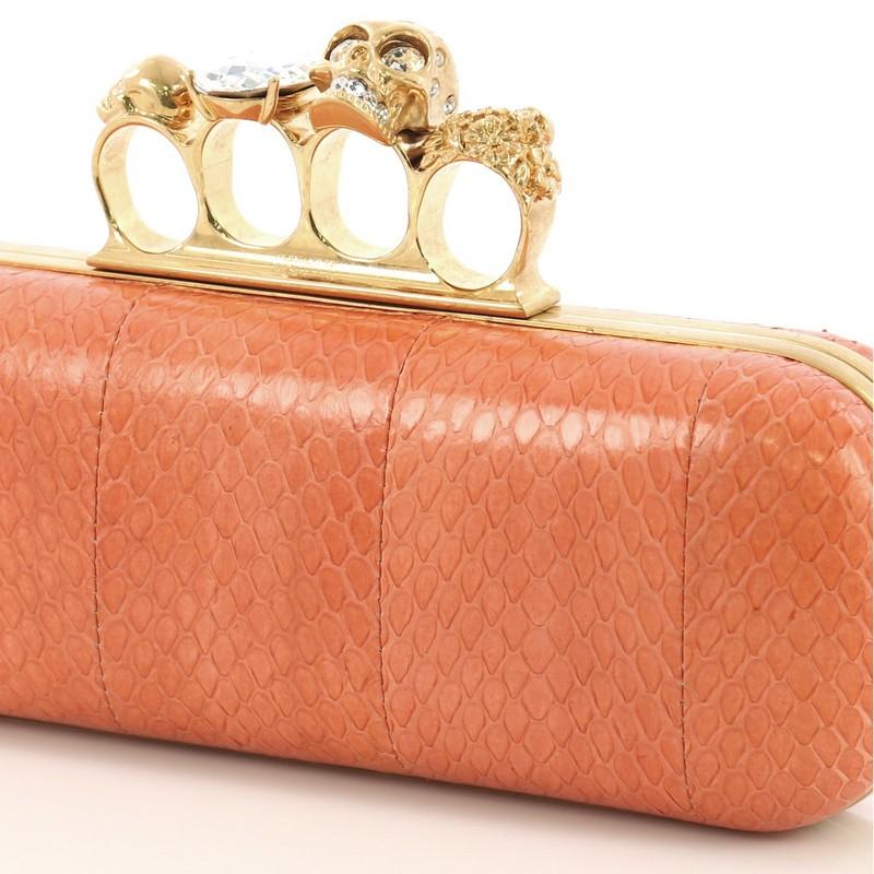 Alexander McQueen Knuckle Box Clutch Python Long 2