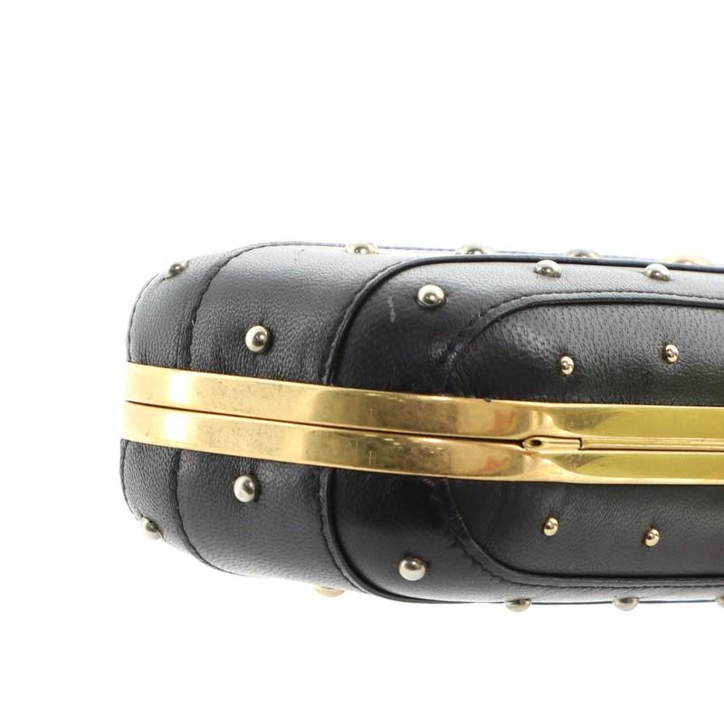Alexander McQueen Knuckle Box Clutch Studded Leather Long In Good Condition In NY, NY
