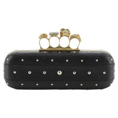 Alexander McQueen Knuckle Box Clutch Studded Leather Long