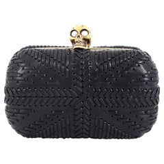 Alexander McQueen Knuckle Box Clutch Woven Leather Small