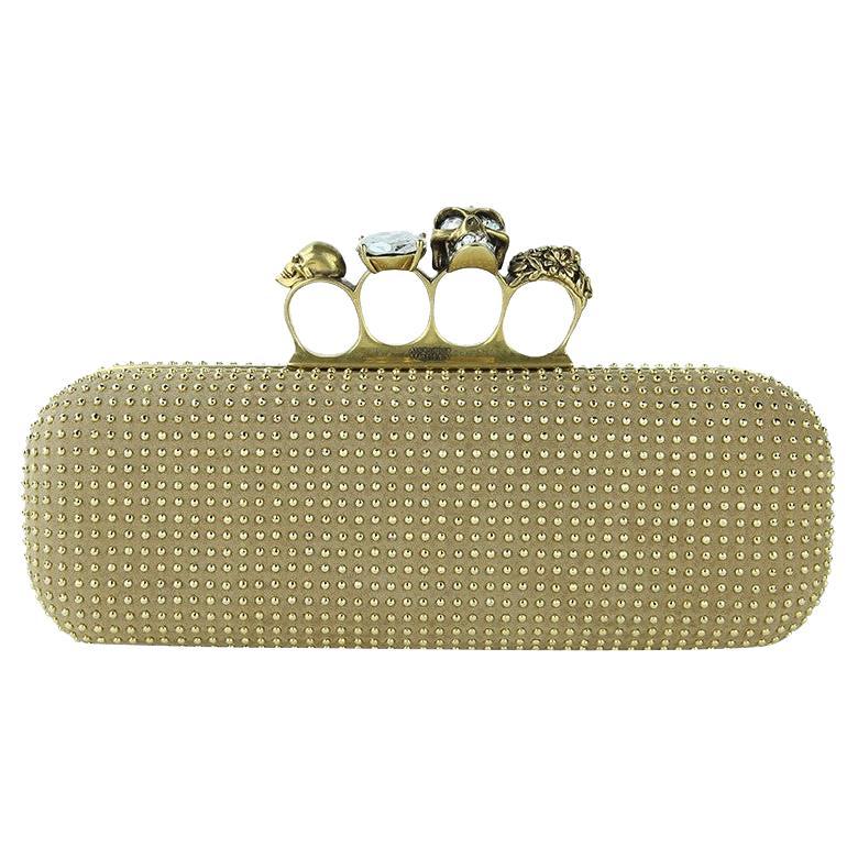 ALEXANDER MCQUEEN KNUCKLE DUSTER DOURADA Clutch at 1stDibs