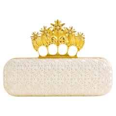 Alexander McQueen Knuckle Lace Leather Clutch Bag 