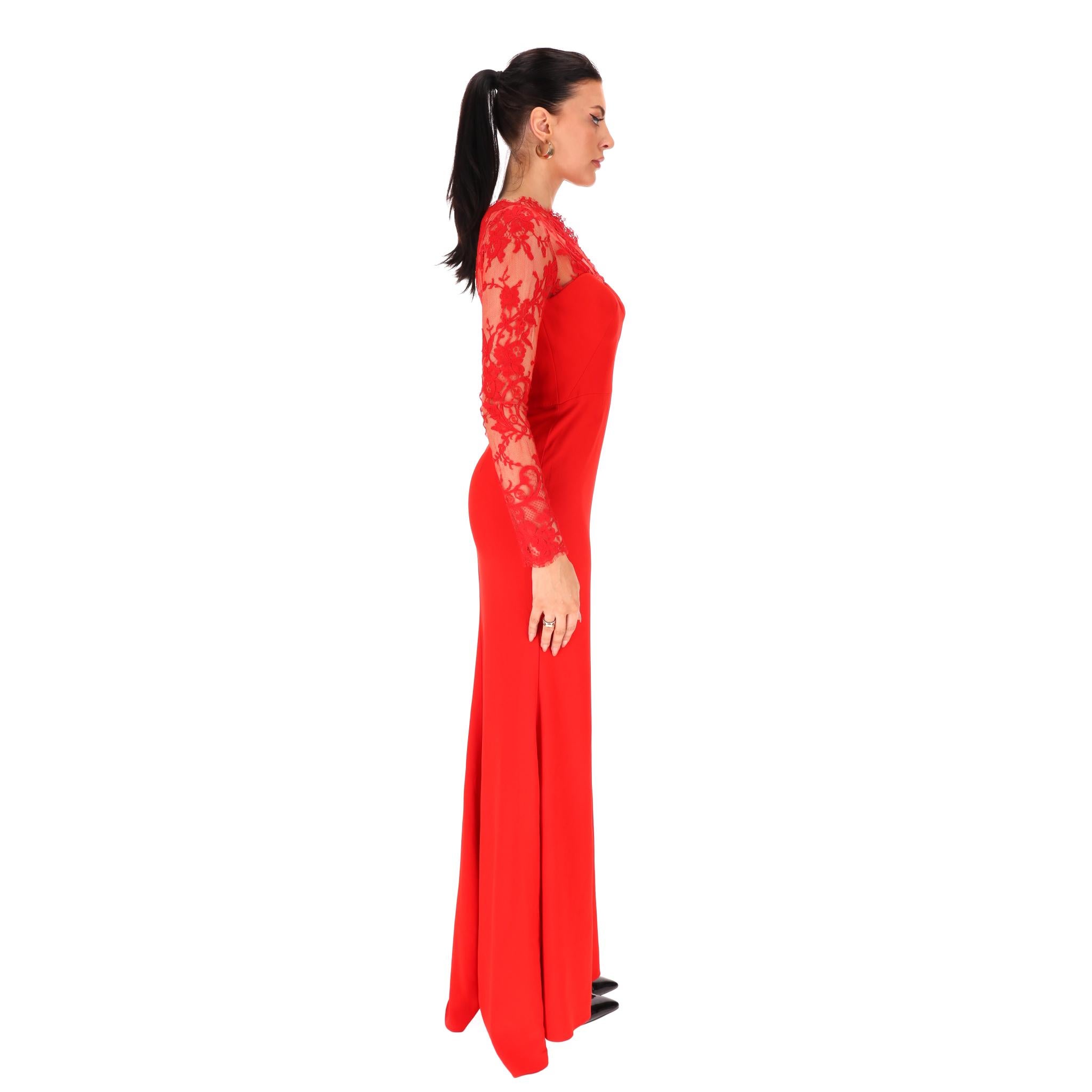 Alexander McQueen Lace Detail Evening Dress In Excellent Condition For Sale In London, GB