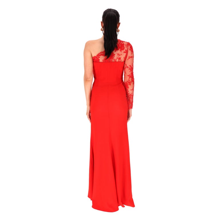 Alexander McQueen Lace Detail Evening Dress For Sale at 1stDibs