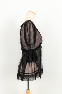 Alexander Mcqueen Lace Top with Polka Dots and Black Leather, 2005